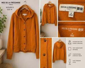 Ines de la Fressange Paris x Uniqlo Women's Button-Front Hooded Sweatshirt Cardi